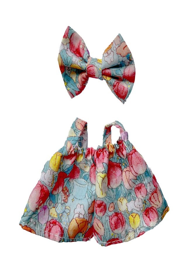 Lunarixel Doll Clothes Set for 15cm 17cm Fantasy Dolls - Cute Flower Dress&Bow Accessories,Outfit Clothing Set - Image 1